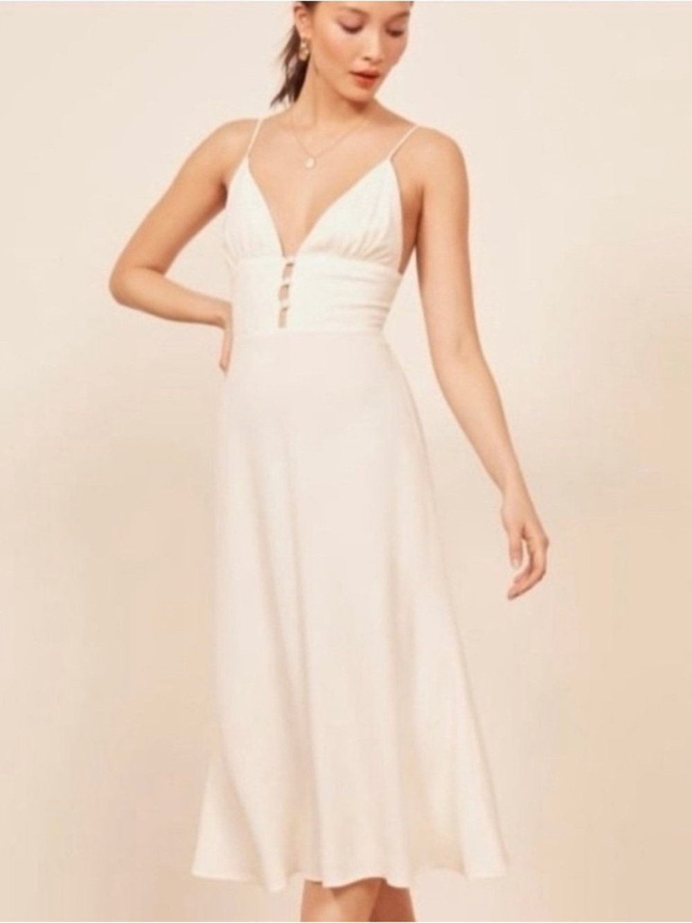Reformation Montague Dress in Ivory
